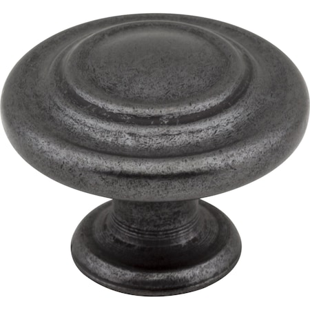 Elements 1-5/16" Diameter Gun Metal Round Arcadia Cabinet Knob 107DACM